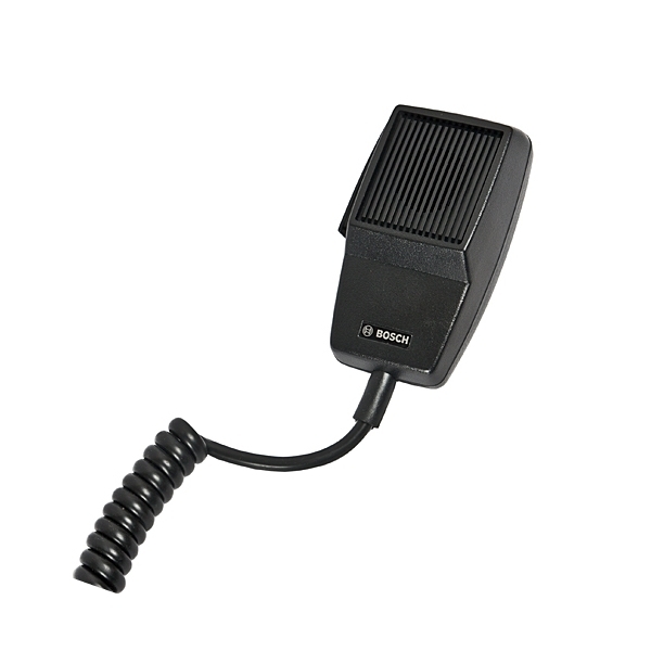 Close-up shot of a matte black Handheld Omnidirectional Dynamic Fist Microphone with cable attached